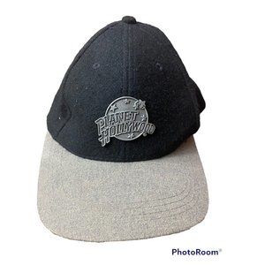Planet Hollywood LAS VEGAS Pewter Logo Adjustable Hat Cap Wool Blend 1995